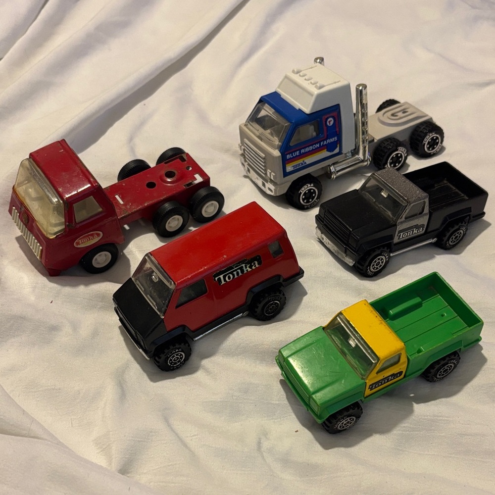 Tonka Toy Vehicle Collection - Red, Black, Green, Blue